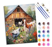 WXRWANG Paint by Number for Adults Beginner Canvas Farm Animals Choice for Birthday Anniversary or Any Festival DIY Acrylic Painting Kit for Room Decor 16x20 inch Frameless