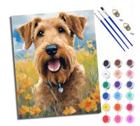 WXRWANG Paint by Number for Adults Beginner Canvas Irish Terrier Choice for Birthday Anniversary or Any Festival DIY Acrylic Painting Kit for Room Decor 16x20 inch Frameless