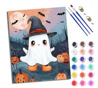 WXRWANG Paint by Number for Adults Beginner Canvas Pumpkin Black Cat Ghost Choice for Anniversary or Any Festival Acrylic Painting Kit for Room Decor 16x20 inch Frameless