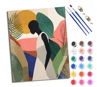 WXRWANG Paint by Number for Adults Beginner Canvas Silhouette People Among Plants Choice for Birthday Anniversary or Any Festival DIY Acrylic Painting Kit for Room Decor 16x20 inch Frameless