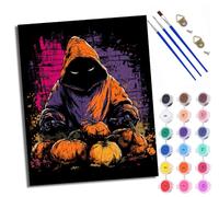 WXRWANG Paint by Number for Adults Beginner Canvas The Mysterious man in Front of the Pumpkin Choice for Anniversary or Any Festival Acrylic Painting Kit for Room Decor 16x20 inch Frameless