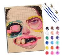 WXRWANG Paint by Numbers for Adults Abstract Weird Girl Painting by Numbers for Adults DIY Canvas Kits Paint by Number Crafts Kits for Relax and De-Stress Gift Home Decoration 16x20 inch