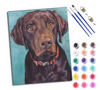 WXRWANG Paint by Numbers for Adults and Beginner Chocolate Labrador Retriever Painting by Number Kits On Canvas Without Frame DIY Color Oil Painting Acrylic Paints Home Wall Decor 40x50cm/16x20in