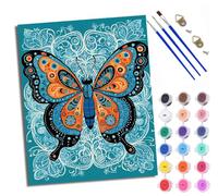 WXRWANG Paint by Numbers for Adults and Beginner Colorful Butterfly Pattern Painting by Number Kits On Canvas Without Frame DIY Color Oil Painting Acrylic Paints Home Wall Decor 40x50cm/16x20in