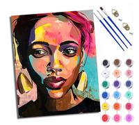 WXRWANG Paint by Numbers for Adults and Beginner Colorful Portraits Painting by Number Kits On Canvas Without Frame DIY Color Oil Painting Acrylic Paints Home Wall Decor 40x50cm/16x20in