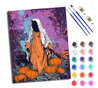 WXRWANG Paint by Numbers for Adults and Beginner Faceless Ghost in the Pumpkin Grove Painting by Number Kits On Canvas Without Frame Color Oil Painting Acrylic Paints Home Decor 40x50cm
