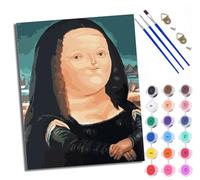 WXRWANG Paint by Numbers for Adults and Beginner Fat Mona Lisa Painting by Number Kits On Canvas Without Frame DIY Color Oil Painting Acrylic Paints Home Wall Decor 40x50cm/16x20in