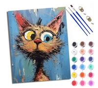 WXRWANG Paint by Numbers for Adults and Beginner Funny cat Portraits Painting by Number Kits On Canvas Without Frame DIY Color Oil Painting Acrylic Paints Home Wall Decor 40x50cm/16x20in