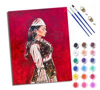 WXRWANG Paint by Numbers for Adults and Beginner Girls' National Costume Painting by Number Kits On Canvas Without Frame DIY Color Oil Painting Acrylic Paints Home Wall Decor 40x50cm/16x20in