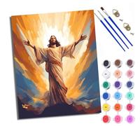 WXRWANG Paint by Numbers for Adults and Beginner Jesus in The Light Painting by Number Kits On Canvas Without Frame DIY Color Oil Painting Acrylic Paints Home Wall Decor 40x50cm/16x20in