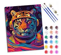 WXRWANG Paint by Numbers for Adults and Beginner Painting by Number Astronaut Tiger Without Frame Oil Paintings on Canvas House Wall Decor 16x20in