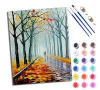 WXRWANG Paint by Numbers for Adults and Beginner Painting by Number Autumn Path in the Mist Without Frame Oil Paintings on Canvas House Decor 16x20in