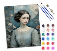 WXRWANG Paint by Numbers for Adults and Beginner Painting by Number Blues Retro Woman Portrait Without Frame Oil Paintings on Canvas House Wall Decor 16x20in