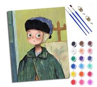WXRWANG Paint by Numbers for Adults and Beginner Painting by Number boy in a hat Without Frame Oil Paintings on Canvas House Wall Decor 16x20in
