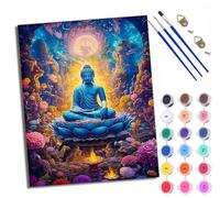 WXRWANG Paint by Numbers for Adults and Beginner Painting by Number Buddha on a Lotus seat Without Frame Oil Paintings on Canvas House Wall Decor 16x20in