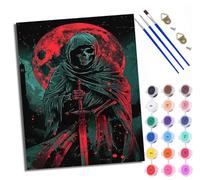WXRWANG Paint by Numbers for Adults and Beginner Painting by Number Death Under The Blood Moon Without Frame Oil Paintings on Canvas House Wall Decor 16x20in
