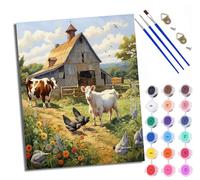 WXRWANG Paint by Numbers for Adults and Beginner Painting by Number Farm Animal Daily Life Without Frame Oil Paintings on Canvas House Wall Decor 16x20in