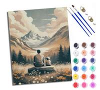 WXRWANG Paint by Numbers for Adults and Beginner Painting by Number Father and Son in The Mountains Without Frame Oil Paintings on Canvas House Wall Decor 16x20in