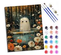 WXRWANG Paint by Numbers for Adults and Beginner Painting by Number Ghost in The Flower Bathtub Without Frame Oil Paintings on Canvas House Wall Decor 16x20in