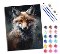 WXRWANG Paint by Numbers for Adults and Beginner Painting by Number Ink Style Fox Without Frame Oil Paintings on Canvas House Wall Decor 16x20in
