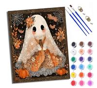 WXRWANG Paint by Numbers for Adults and Beginner Painting by Number Lace Skirt Ghost Pumpkin Without Frame Oil Paintings on Canvas House Decor 16x20in