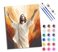 WXRWANG Paint by Numbers for Adults and Beginner Painting by Number Open Your Hands Jesus Without Frame Oil Paintings on Canvas House Wall Decor 16x20in
