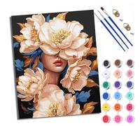 WXRWANG Paint by Numbers for Adults and Beginner Painting by Number Portrait of a face Hidden in Flowers Without Frame Oil Paintings on Canvas House Wall Decor 16x20in