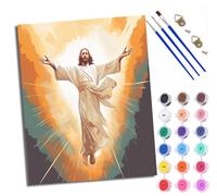 WXRWANG Paint by Numbers for Adults and Beginner Painting by Number Statue of Jesus in The Light Without Frame Oil Paintings on Canvas House Wall Decor 16x20in