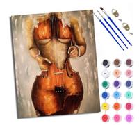 WXRWANG Paint by Numbers for Adults and Beginner Painting by Number Violin and The Human Body Without Frame Oil Paintings on Canvas House Wall Decor 16x20in