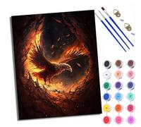 WXRWANG Paint by Numbers for Adults and Beginner Phoenix Rising from The Ashes Painting by Number Kits On Canvas Without Frame DIY Color Oil Painting Acrylic Paints Home Wall Decor 40x50cm/16x20in