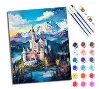 WXRWANG Paint by Numbers for Adults Baiyun Dream Castle Painting by Numbers for Adults DIY Canvas Kits Paint by Number Crafts Kits for Relax and De-Stress Gift Home Decoration 16x20 inch