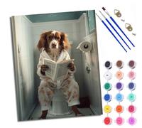 WXRWANG Paint by Numbers for Adults Brittany Reading Painting by Numbers for Adults Canvas Kits Crafts Kits for Relax and De-Stress Gift Home Decoration with Frame