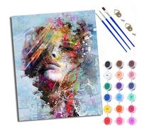 WXRWANG Paint by Numbers for Adults Color Ink Portrait Painting by Numbers for Adults DIY Canvas Kits Paint by Number Crafts Kits for Relax and De-Stress Gift Home Decoration 16x20 inch