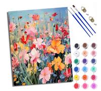 WXRWANG Paint by Numbers for Adults Colorful Flower Sea Dream Painting by Numbers for Adults DIY Canvas Kits Paint by Number Crafts Kits for Relax and De-Stress Gift Home Decoration 16x20 inch