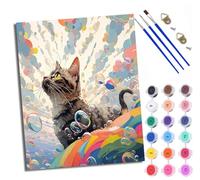 WXRWANG Paint by Numbers for Adults Fantasy Color Black cat Painting by Numbers for Adults DIY Canvas Kits Paint by Number Crafts Kits for Relax and De-Stress Gift Home Decoration 16x20 inch