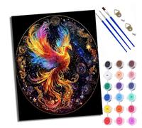 WXRWANG Paint by Numbers for Adults Phoenix in the Starry Sky Painting by Numbers for Adults Canvas Kits Crafts Kits for Relax and De-Stress Gift Home Decoration with Frame