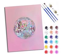 WXRWANG Paint by Numbers for Adults Pink and Purple Disco Ball Painting by Numbers for Adults DIY Canvas Kits Paint by Number Crafts Kits for Relax and De-Stress Gift Home Decoration 16x20 inch