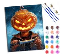 WXRWANG Paint by Numbers for Adults Pumpkin-Headed Knife-wielding man Painting by Numbers for Adults Paint by Number Crafts Kits for Relax and De-Stress Gift Home Decoration 16x20 inch