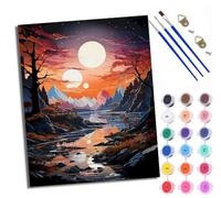 WXRWANG Paint by Numbers Kits for Adults Painting Kits for Beginners On Clear Symbols Colored Canvas Alien Landscapes Easy DIY Acrylic Pigment Drawing Paintwork for Home Wall Decor 16x20in Frameless