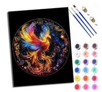 WXRWANG Paint by Numbers Kits for Adults Painting Kits for Beginners On Clear Symbols Colored Canvas Phoenix in the Starry Sky Easy Acrylic Pigment for Home Wall Decor 16x20in with Frame