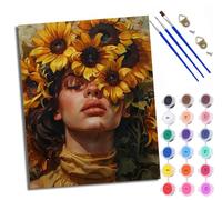 WXRWANG Paint by Numbers Kits for Adults Painting Kits for Beginners On Clear Symbols Colored Canvas Lakeside Sunset Scenery Easy Acrylic Pigment Drawing Paintwork for Home Wall Decor Frameless