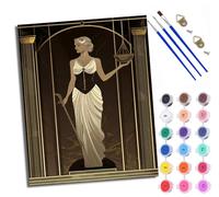 WXRWANG Paint by Numbers Kits for Adults Painting Kits for Beginners On Clear Symbols Colored Canvas Lady Justice Easy DIY Acrylic Pigment Drawing Paintwork for Home Wall Decor 16x20in Frameless