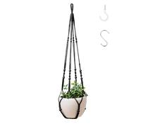 WXS-CHALL 43 Inch Macrame Plant Hanger Indoor, Large Size No Tasselss Crochet Cotton Rope Hanging Planter Basket, Decorative Flower Pot Holder for Boho Home Decor (with 2 Hooks)