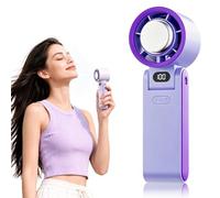 Wxshang ArcticBreeze Handheld Fan, Handheld ArcticBreeze Fan with Ice Cooler, 199 Speed Personal Fan,5500mah Rechargeable,20h Cooling Time, Summer Essential for Travel/Outdoor/Office (Purple)
