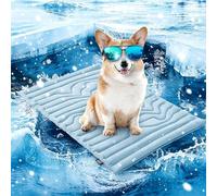 Wxshang Pelsbarn Cooling Mat for Dogs, Pelsbarn Cooling Bed, Portable 3-Layer Self-Cooling Silk Pad to Lower Your Pet's Body Temperature for Indoor Outdoor Travel & Cates (Blue,M 91 x 58 cm)