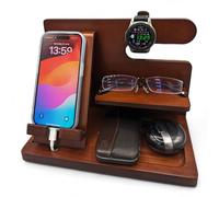 WXStar Bedside Organiser with Phone Docking Station, Key Holder, Glasses Shelfing, Watch Organiser, Declutter Your Bedside, Gift for Men, Boyfriend, Father, Husband