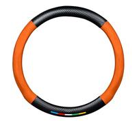 WxsTZL Steering Wheel Covers Compatible with for BMW M3 G80 Competition M3 Touring Carbon Fiber Leather Breathable Car Accessory,O-Style-C