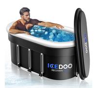 Wxtkkom Upgraded 132 Gal XXL Large Oval Ice Bath with Air Ring, Multi-Layered Portable Cold Plunge Tub for Athletes, Foldable & Inflatable Cold Tub Recovery at Home, Outdoors,Gym Use Recessed Bathtubs