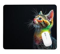 Wxuaixnn Black Cat Gaming Small Mouse Pad, 30x25cm Square Computer Mouse Pad, Portable Small Mouses Mat with Non-Slip Rubber, Washable Stitched Edge, for Gaming Office Worki and Home. WH-6367