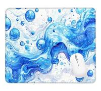Wxuaixnn Blue Square Gaming Mouse Pad, 23x18cm Portable Small Computer Mouse Pad, Mousepad for Desk with Non-Slip Rubber Base, Smooth Glide Fabric Surface for Office Gaming Laptop. WH-5664